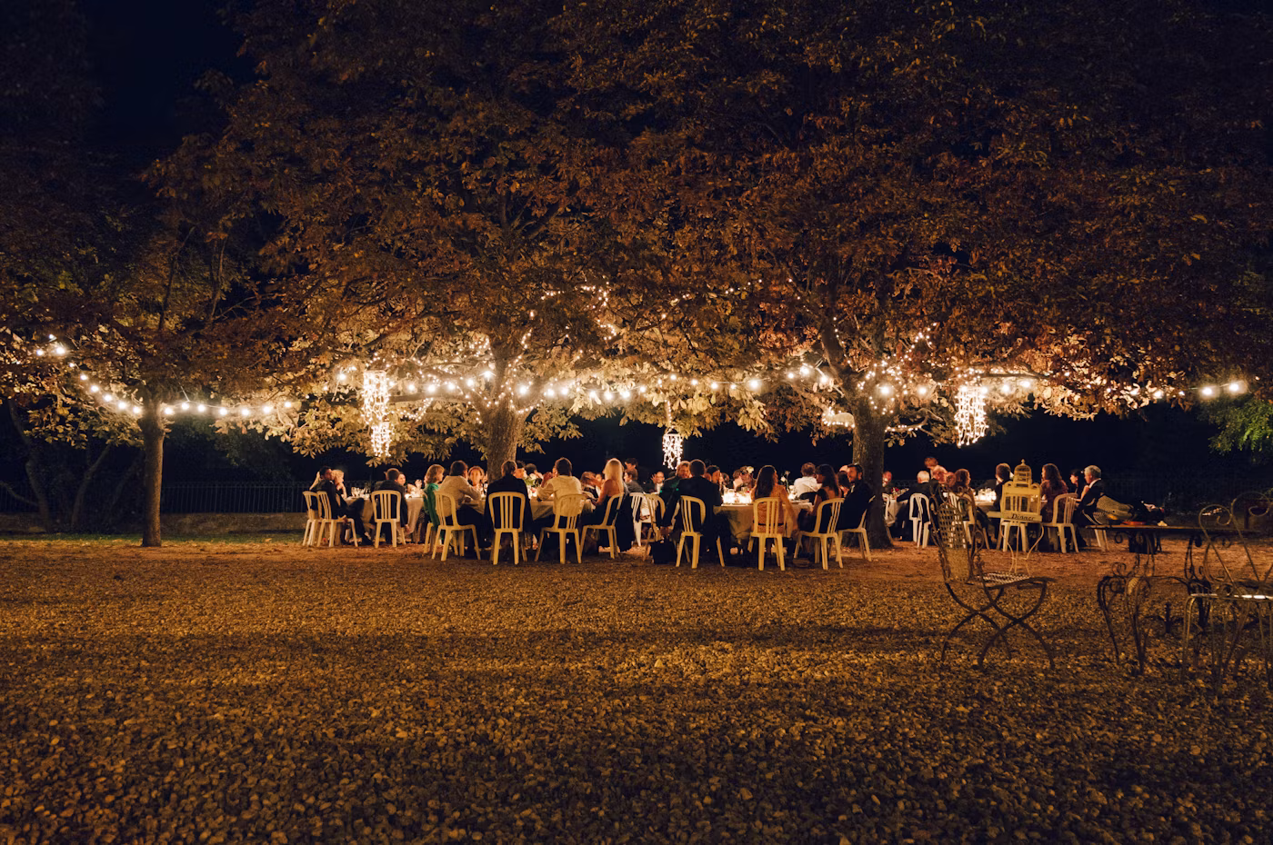 Guests at a garden ceremony